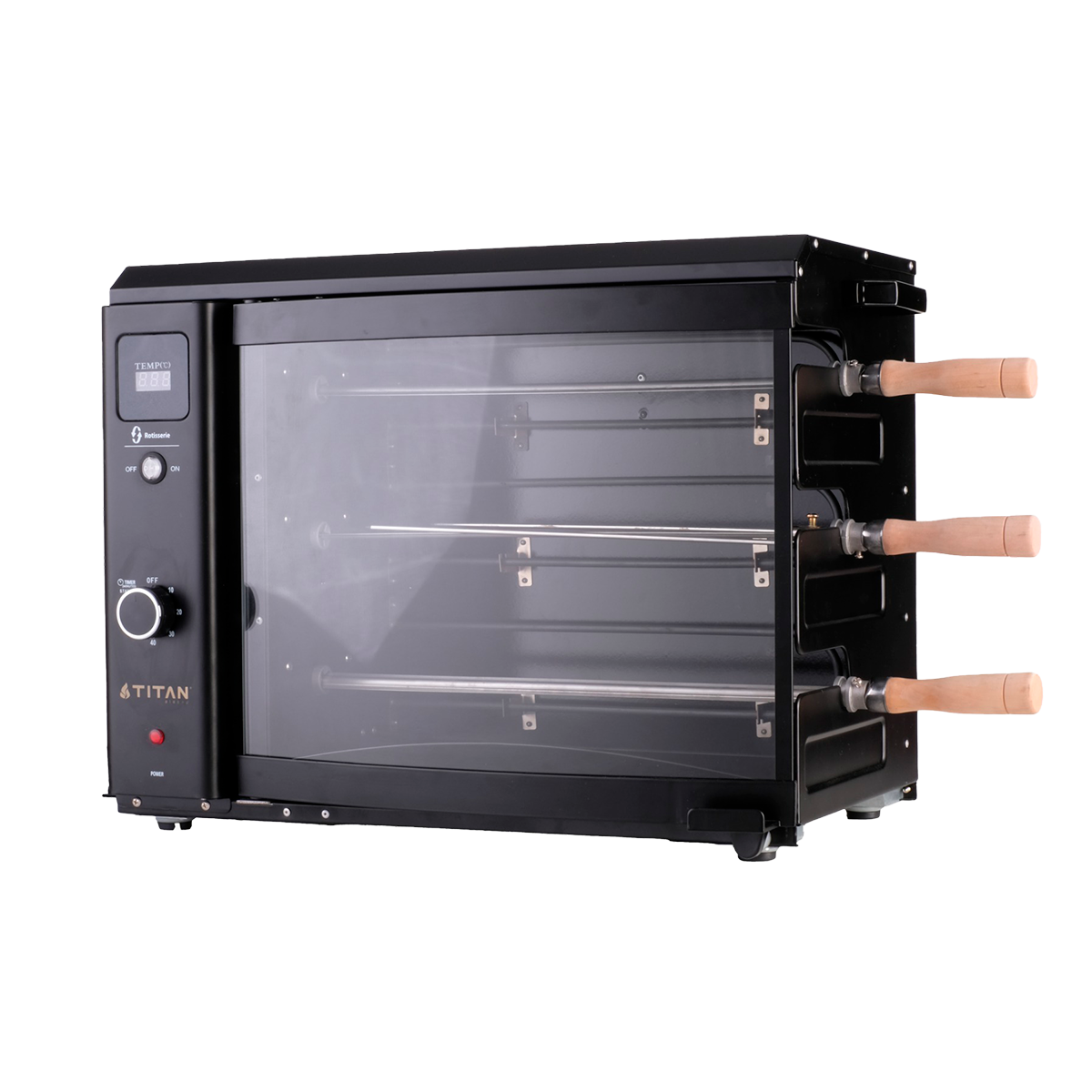 Titan Churrasqueira Elétrica com 3 Espetos Rotativos Automáticos - Sem Fumaça, Ideal para Uso Interno - 220v