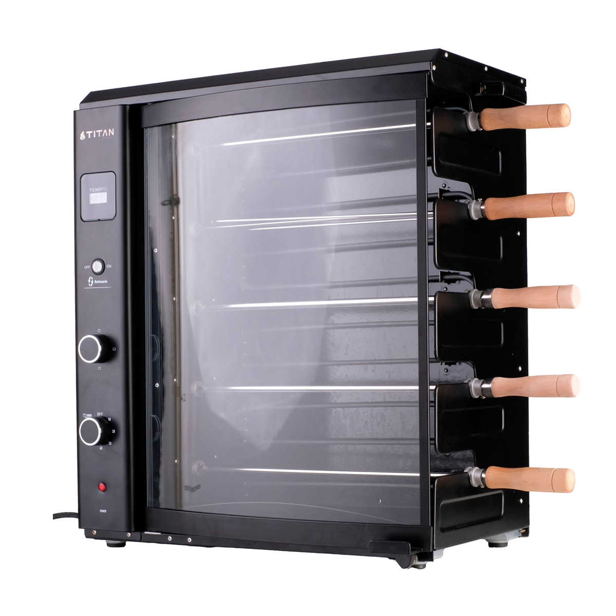 Titan Churrasqueira Elétrica com 5 Espetos Rotativos Automáticos - Sem Fumaça, Ideal para Uso Interno - 220v